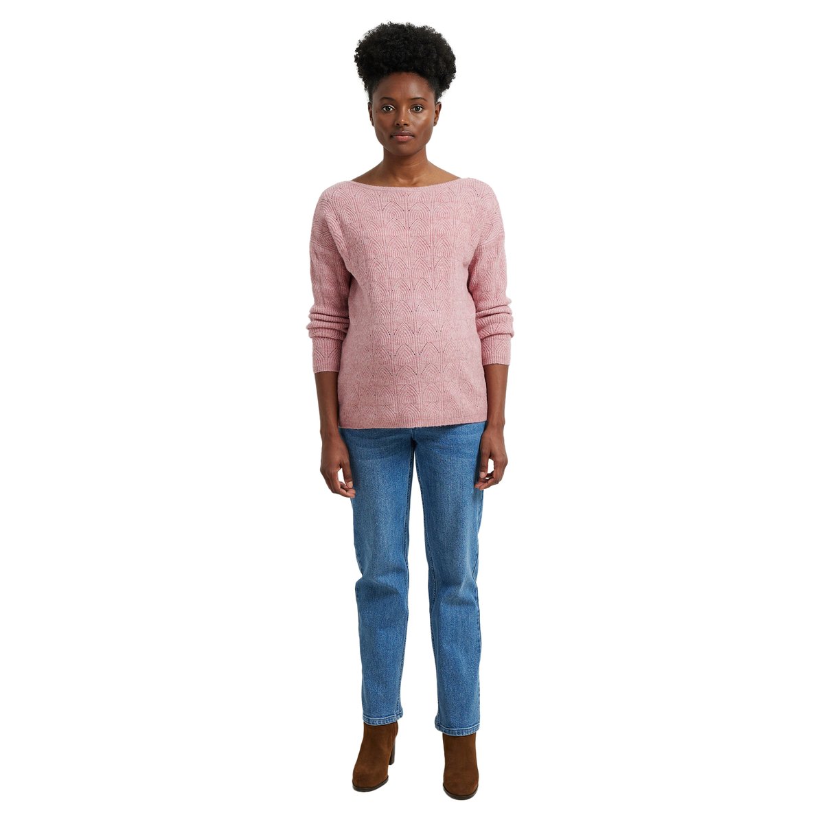 Pull réversible devant/dos grossesse et allaitement vieux rose, VERTBAUDET
