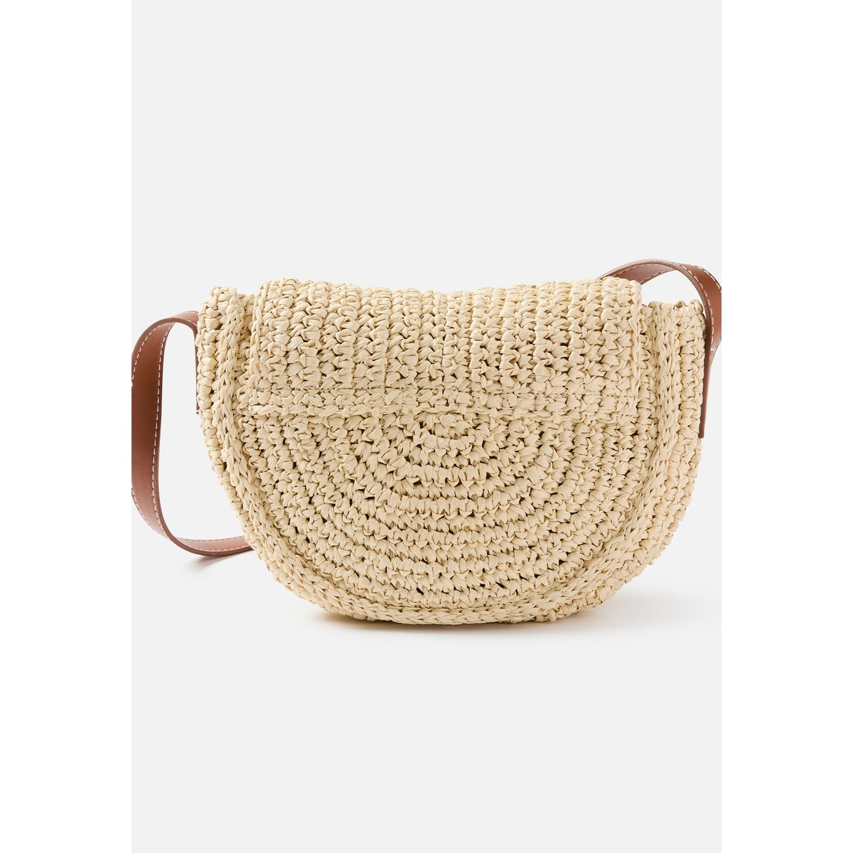 Sac besace tressé blanc cassé, DAMART