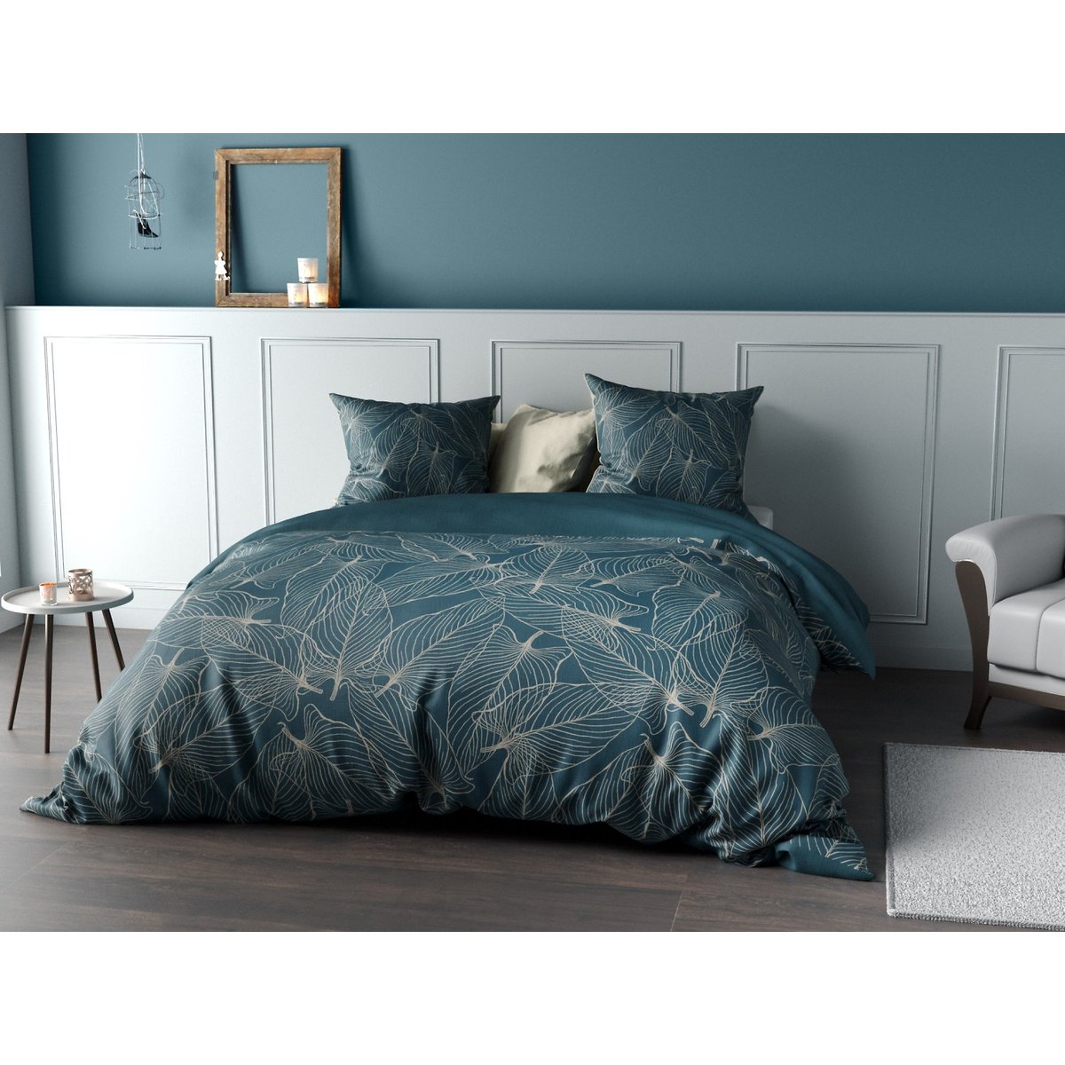 Parure imprimée avec housse de couette et taie(s) en coton, Cohiba multicolore, ATELIER DU COTON