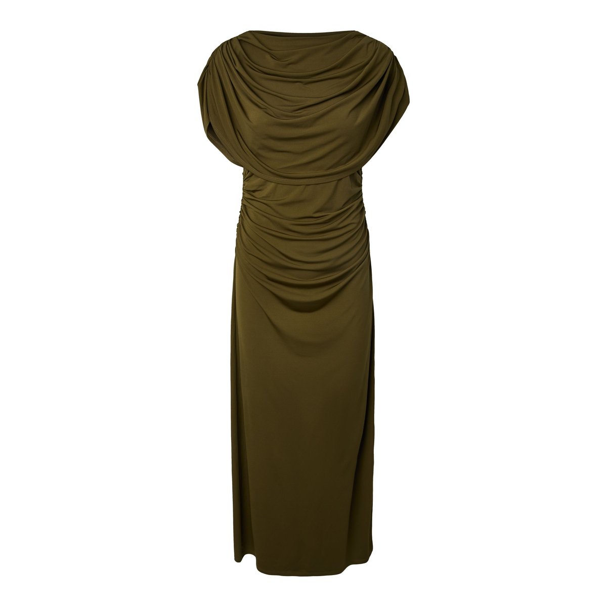 Robe Longue marron - dark olive1, YAS