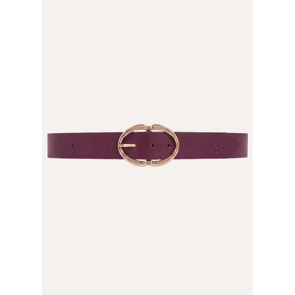 Ceinture en cuir boucle ovale bordeaux, LA FEE MARABOUTEE