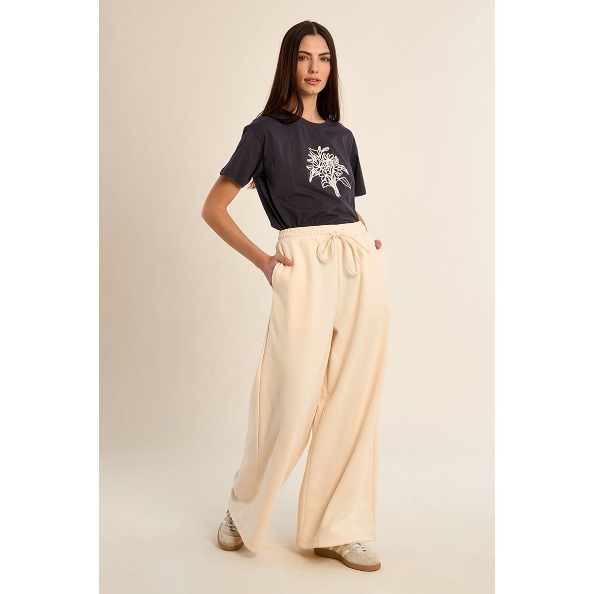 Pantalon jogger évasé cream, MOLLY BRACKEN