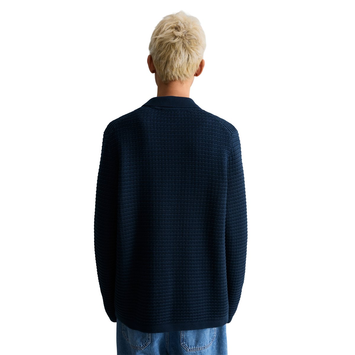 Cardigan DfC loose avec une structure marquée bleu foncé, MARC O’POLO DENIM