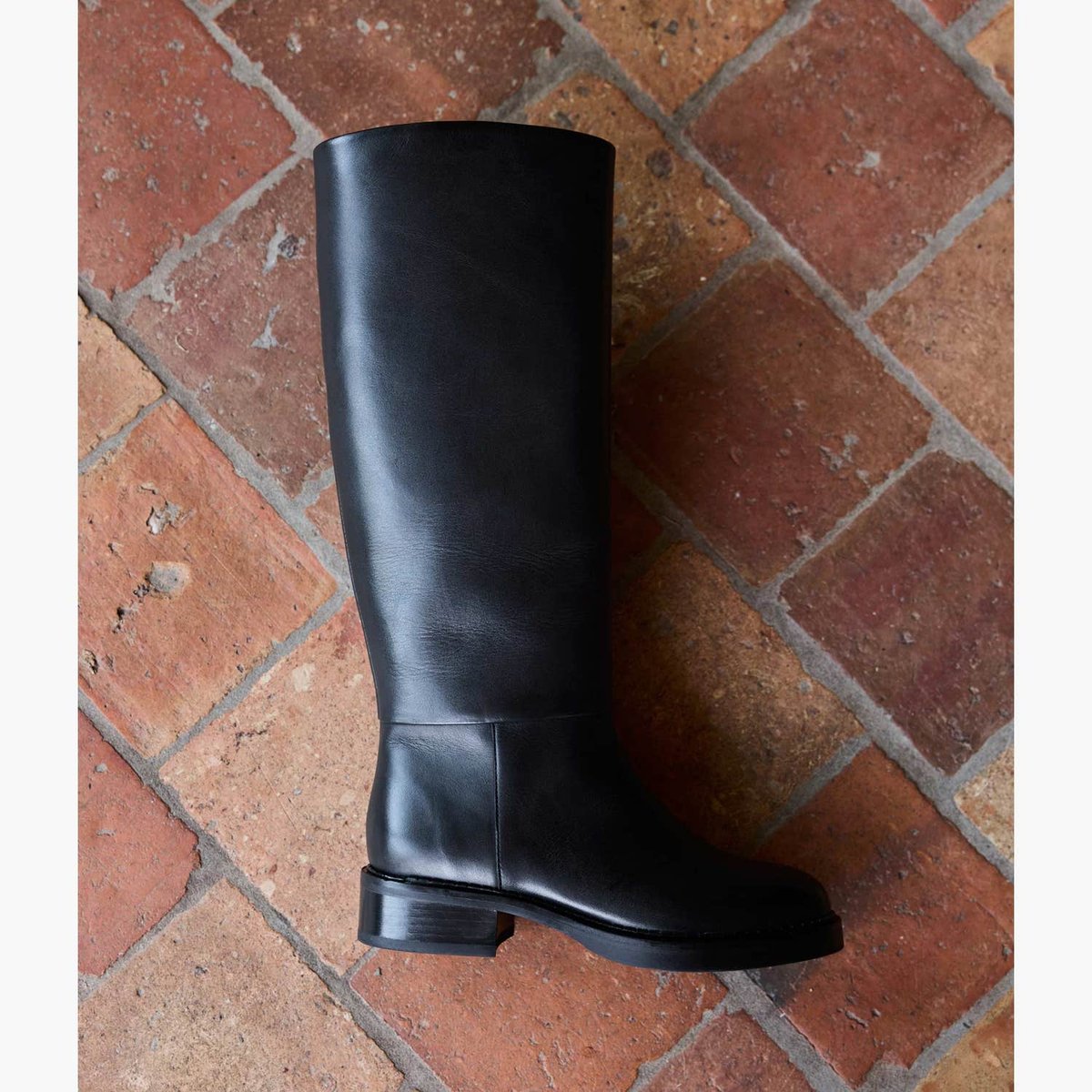 Botte Plate en cuir VALIA noir, BOCAGE