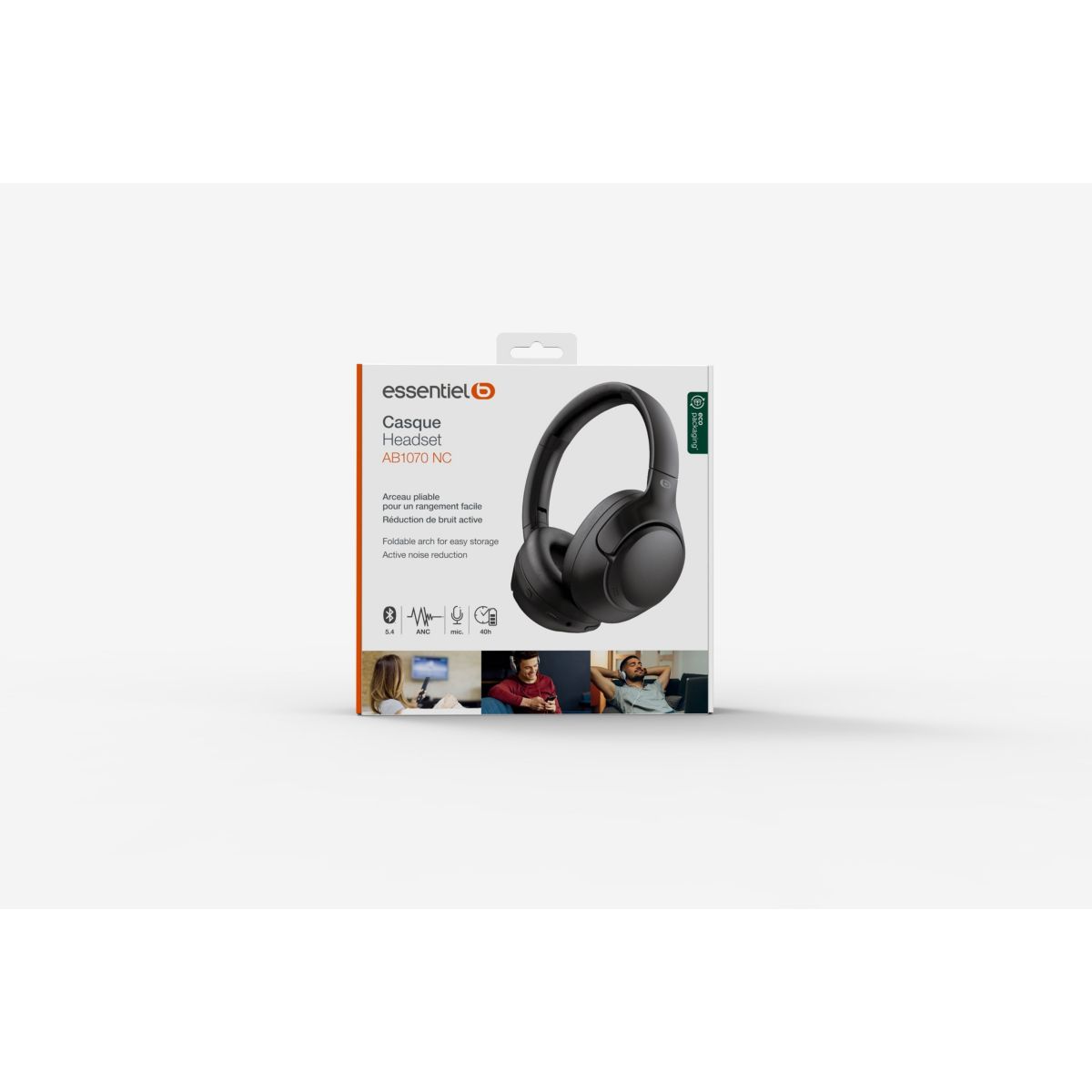 Casque AB1070 Bluetooth NC couleur unique, ESSENTIEL B