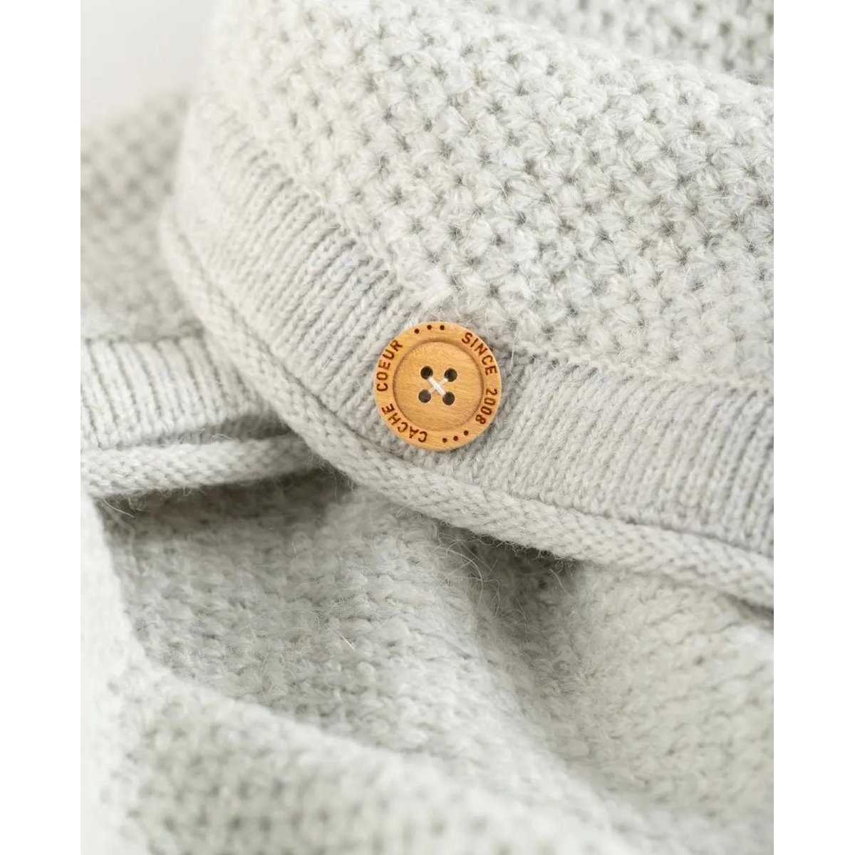 Cardigan de grossesse en maille Abelha gris perle, CACHE COEUR