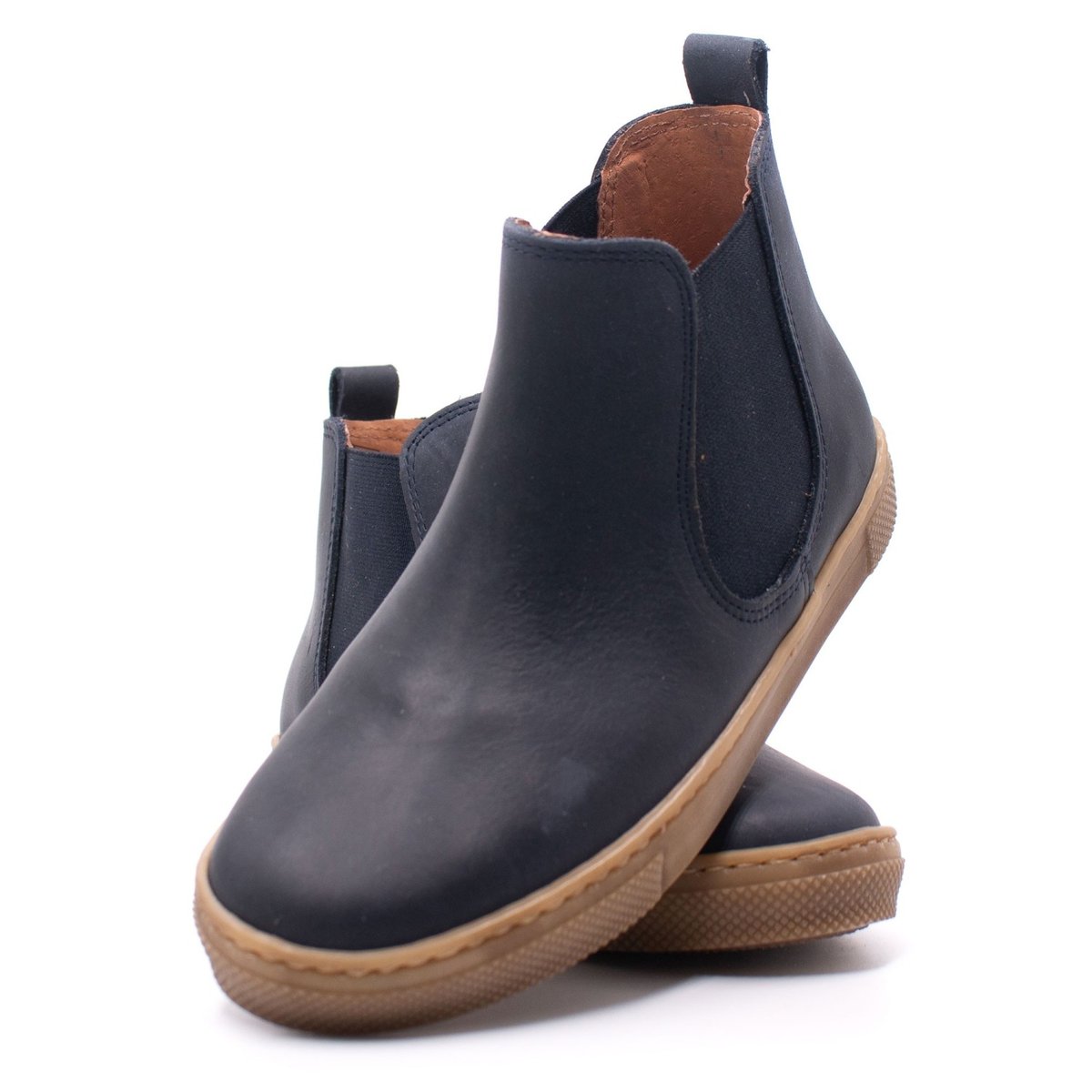Boni Kola - boots enfant en cuir bleu marine, BONI&SIDONIE