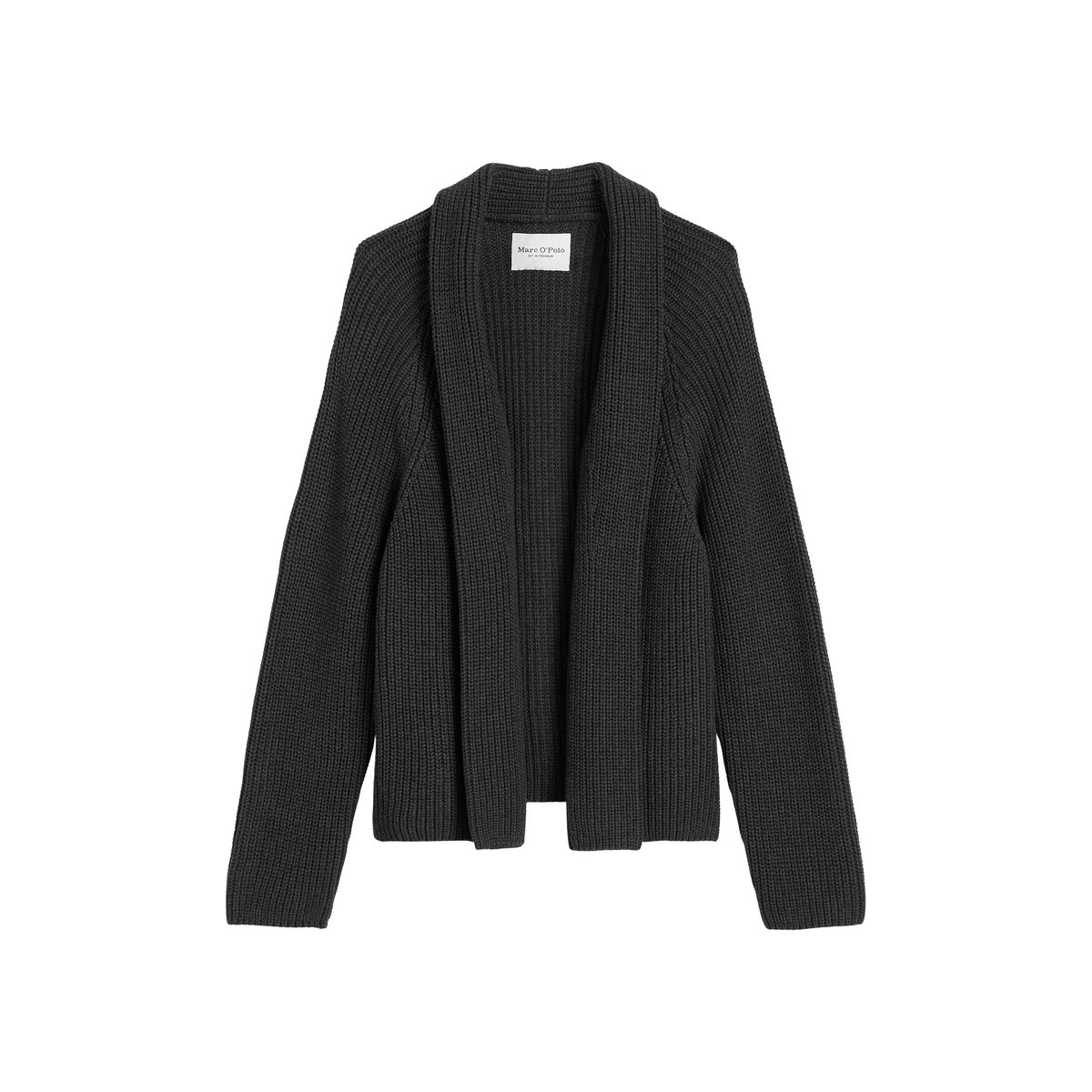 DfC Cardigan regular en coton organique lourd gris fonce, MARC O'POLO