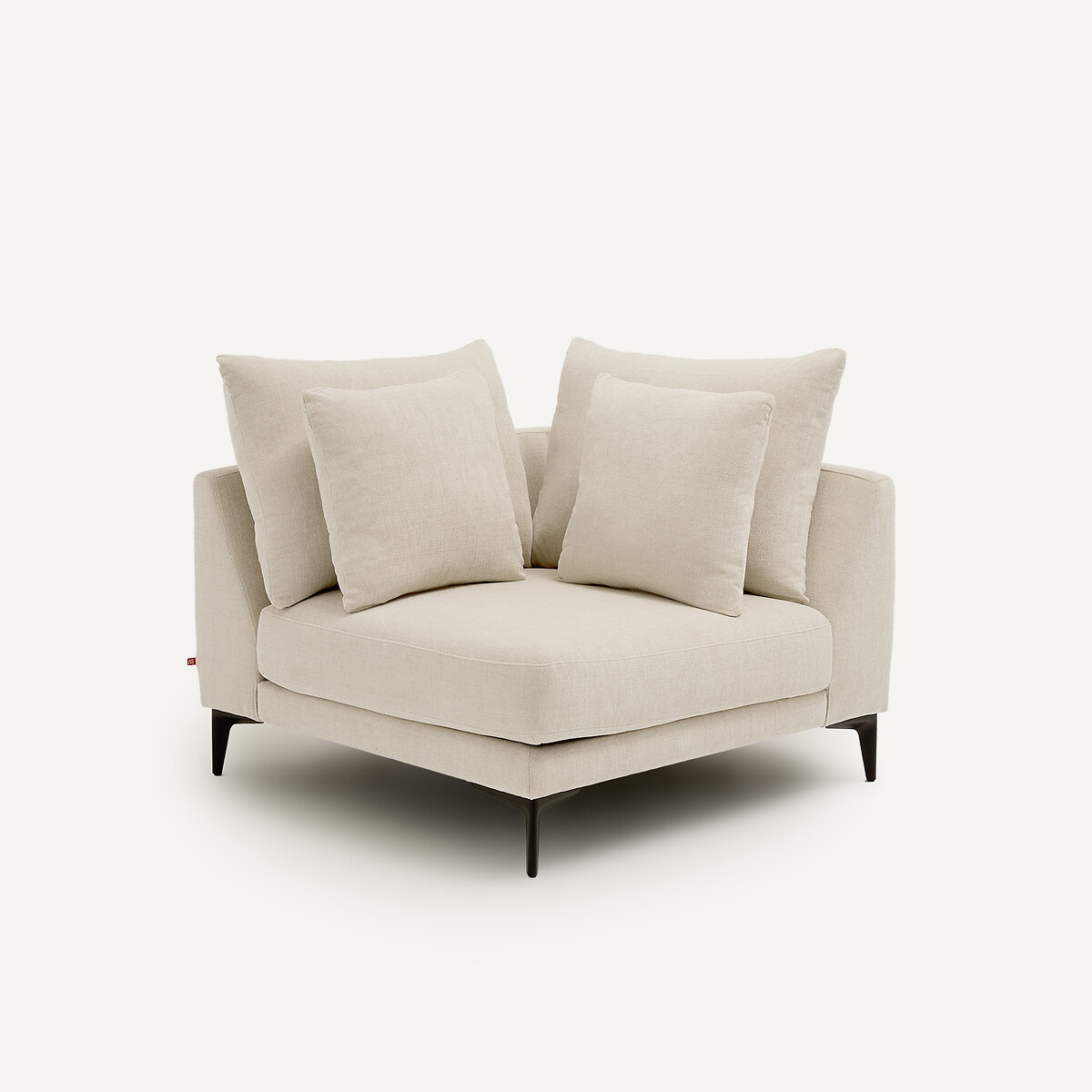 Canapé d'angle en polyester natté, MODERNISTE ivoire, EMMANUEL GALLINA X AM.PM