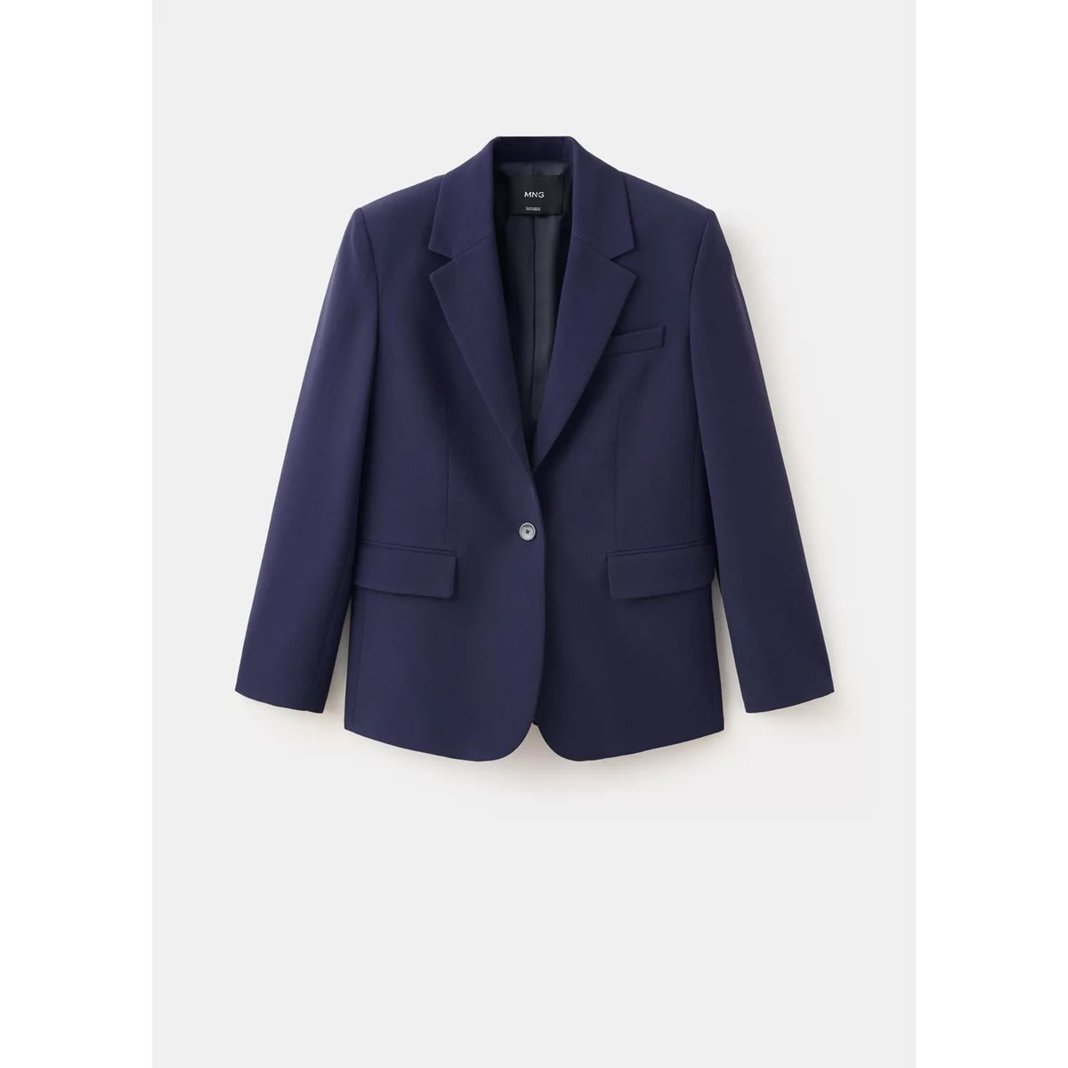 Blazer droit avec poches à rabat violet, MANGO