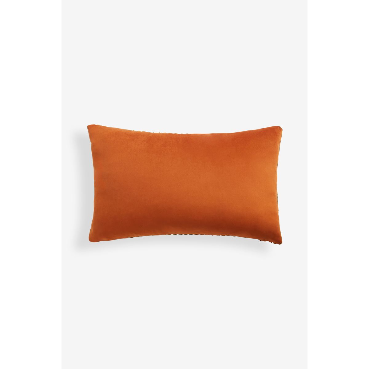 Coussin rayé en velours coupé orange, NEXT