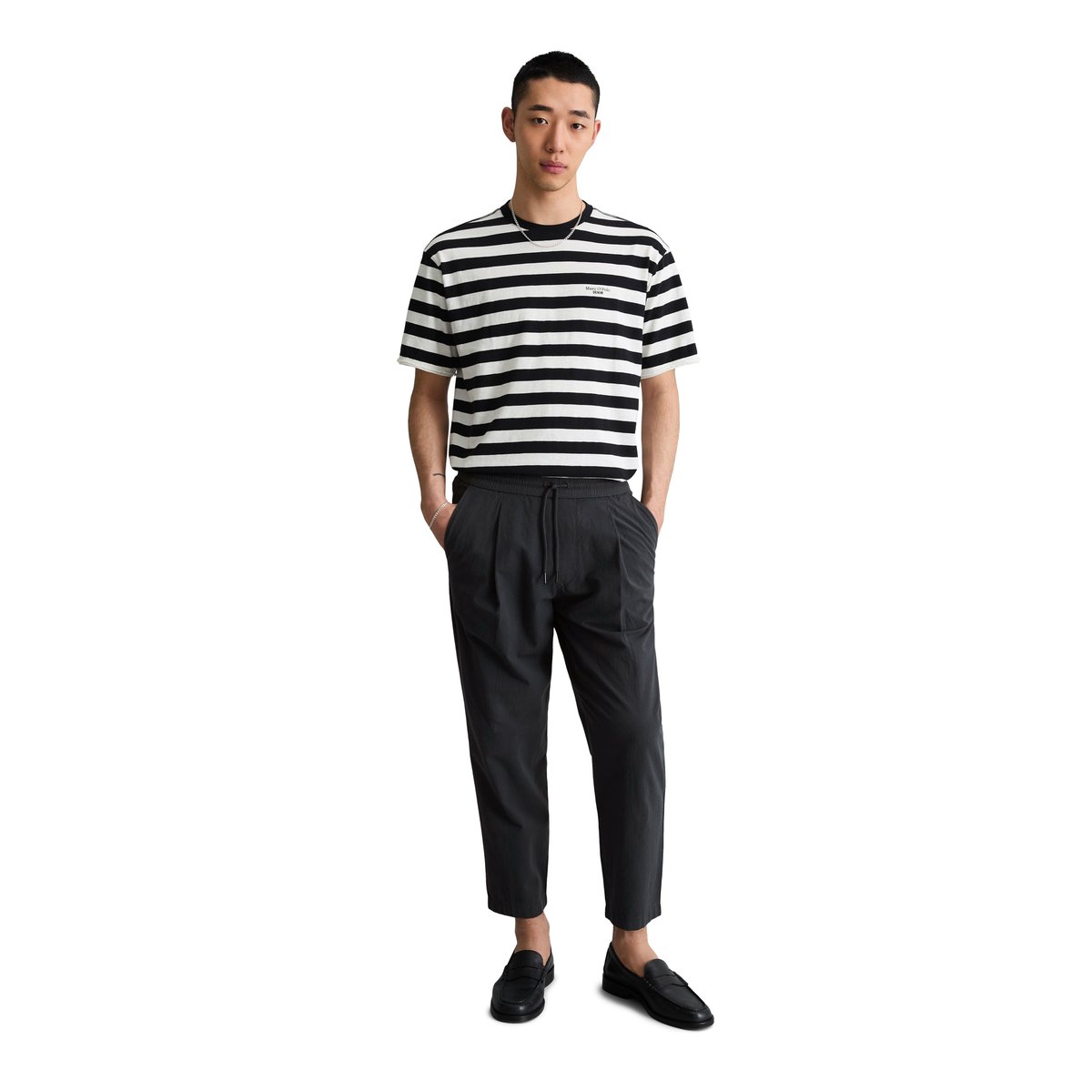 T-shirt relaxed en coton bio doux noir, MARC O’POLO DENIM