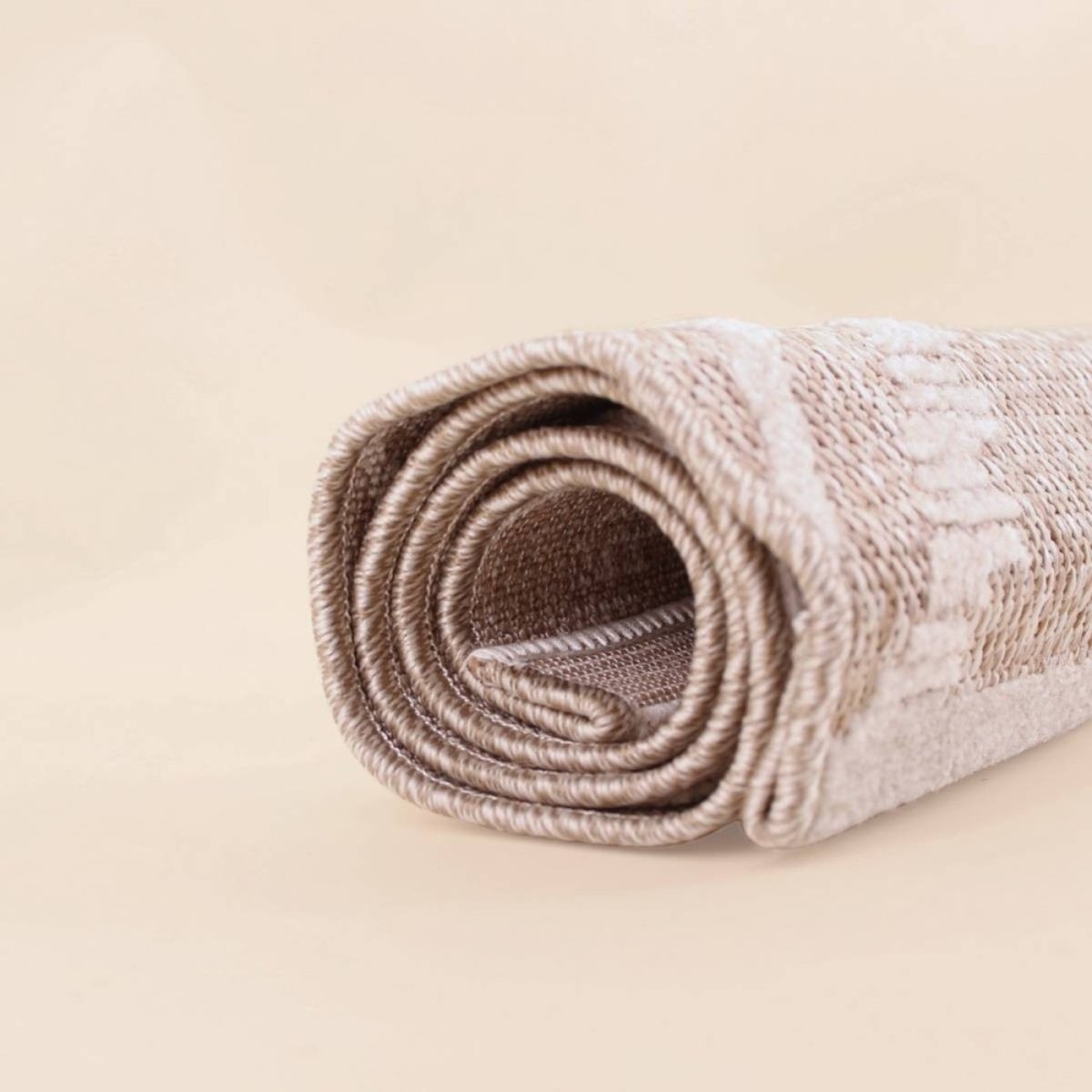 Tapis descente de lit polypropylène tissé 110x60cm beige, ORNAMI
