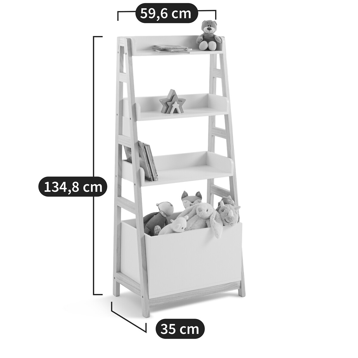 Estantería infantil, Sueno blanco/madera, LA REDOUTE INTERIEURS