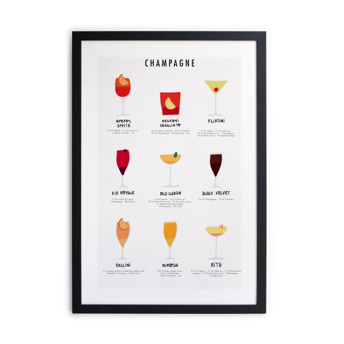 Tableau avec cadre ALCOOL champagne, REALLY NICE THINGS