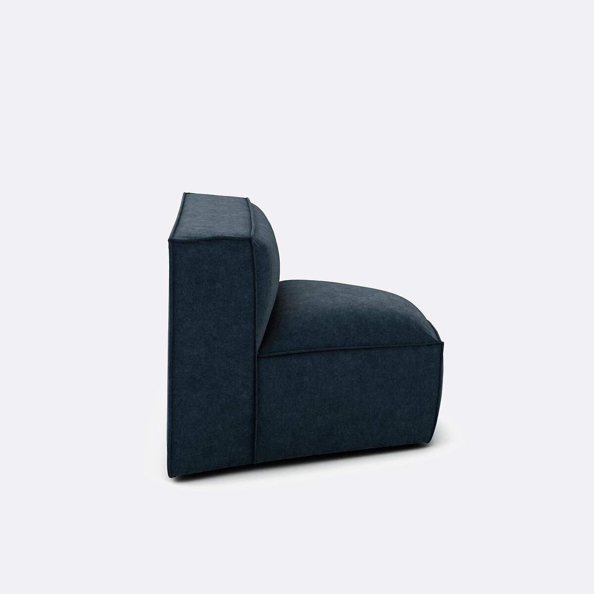 Elément d'angle ouvert pour canapé modulable, en velours texturé, SEVEN bleu de prusse, LA REDOUTE INTERIEURS