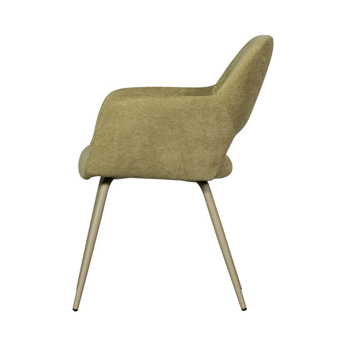 Lot de 2 fauteuils de table en tissu et métal- JENNY vert, WOOOD