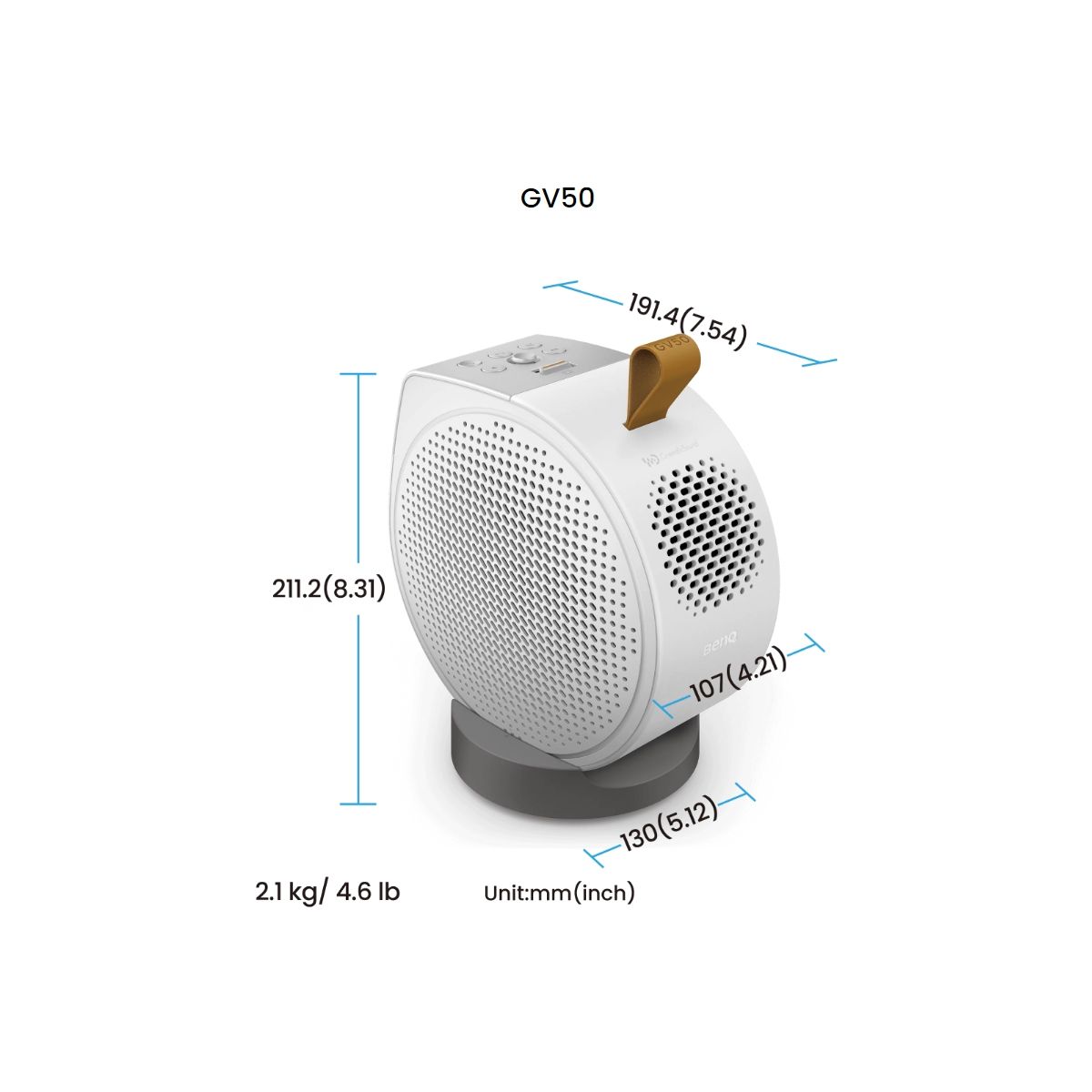 Vidéoprojecteur portable GV50 LAZER blanc, BENQ
