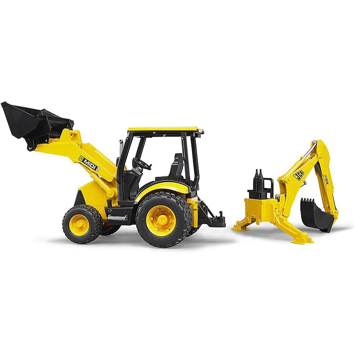 Grue-chargeur JCB Midi CX jaune et noir, BRUDER