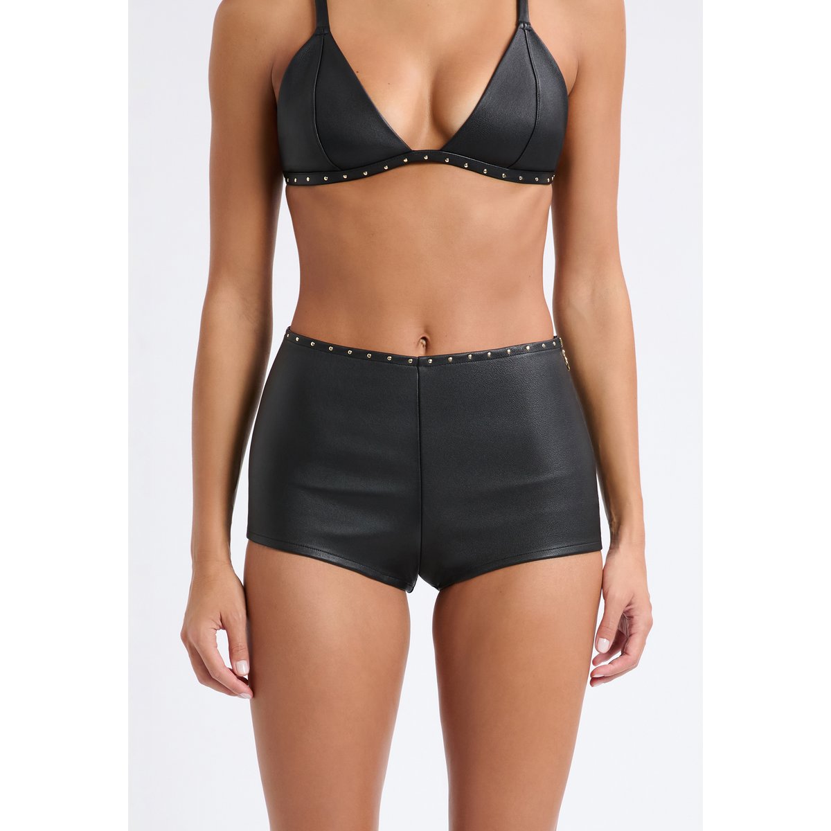 Sorty boyleg en cuir NOTHING TO HID noir, ETAM