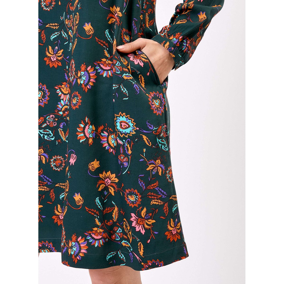 Robe fluide évasée NOEMIE vert forêt, LA FIANCÉE