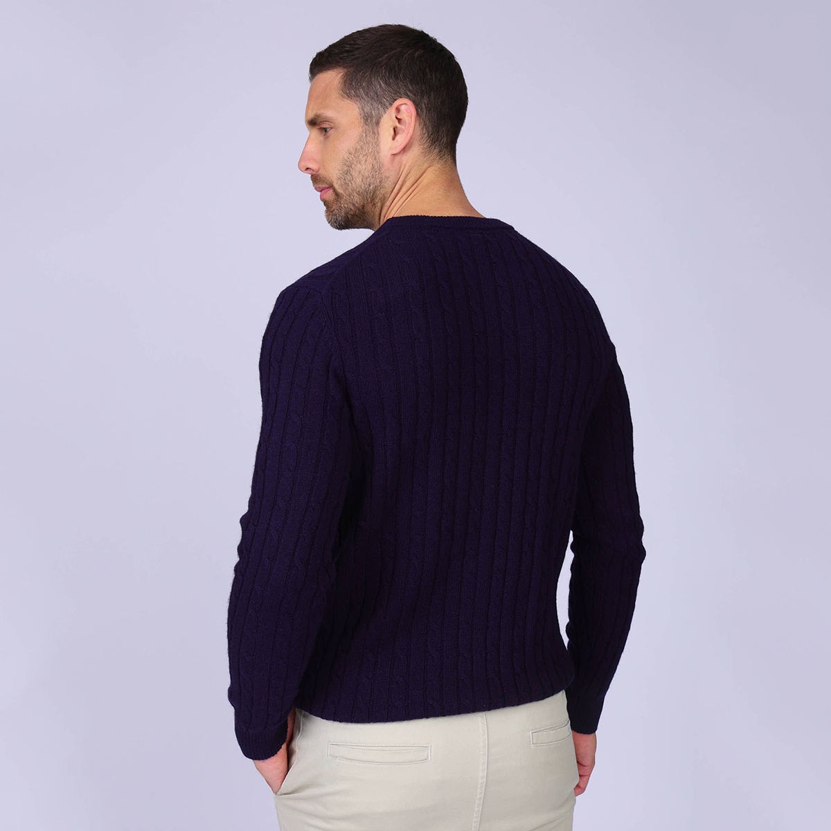 Pull torsadé Hector bleu marine, MISE AU GREEN