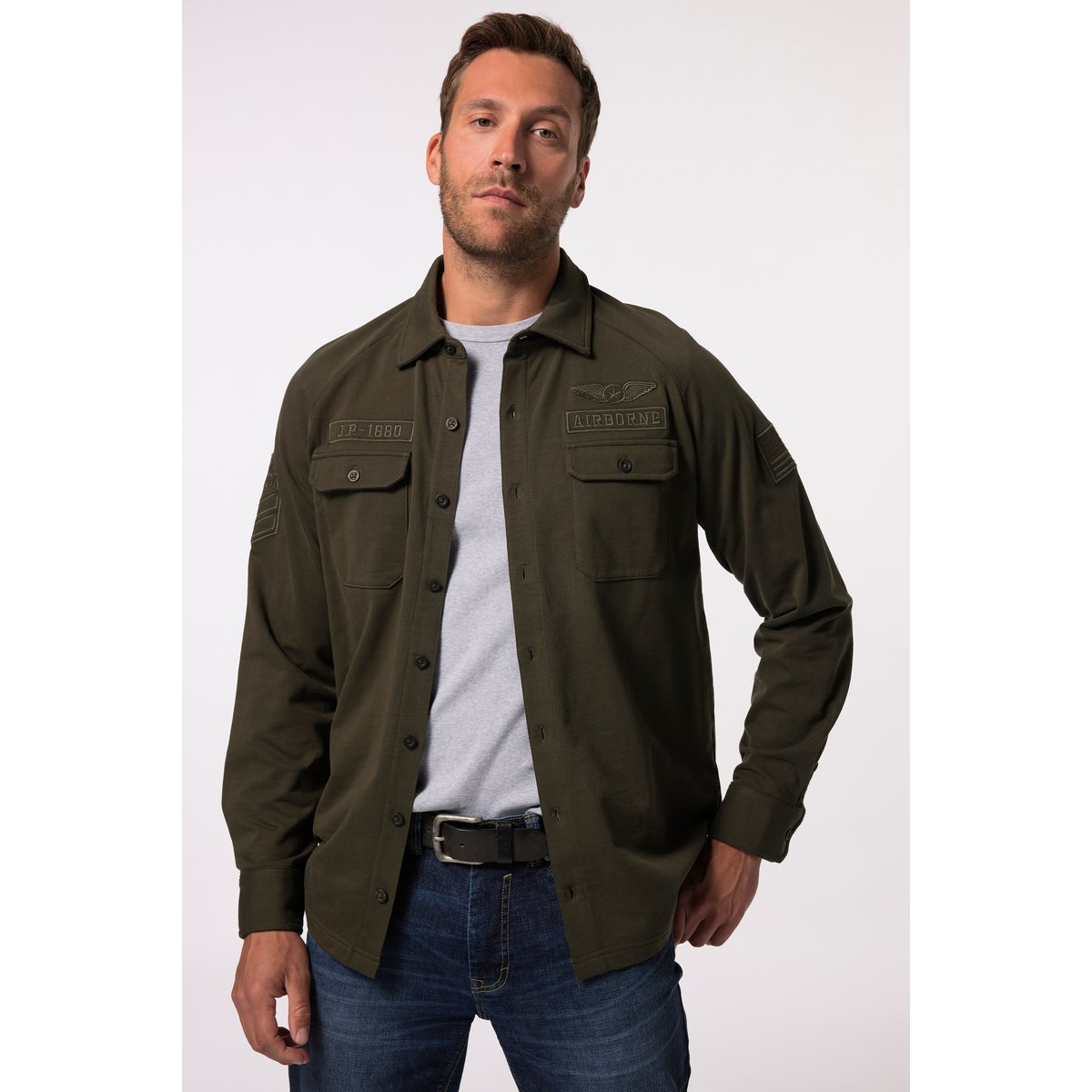 Chemise en molleton olive foncé, JP1880
