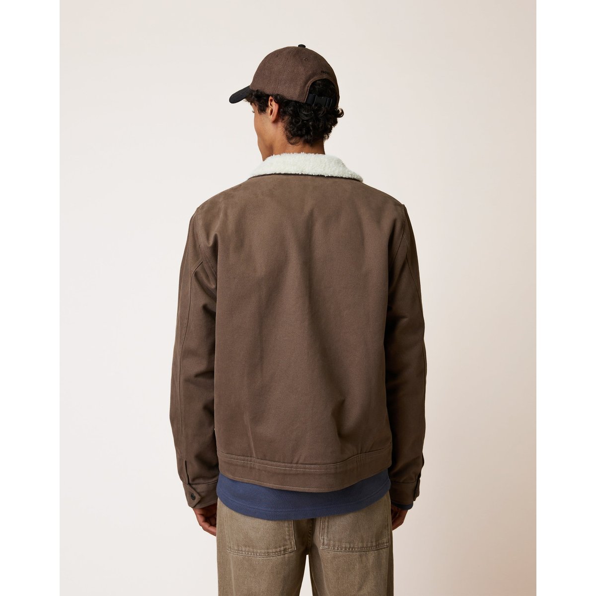 Veste en tissu sergé taupe, FAGUO
