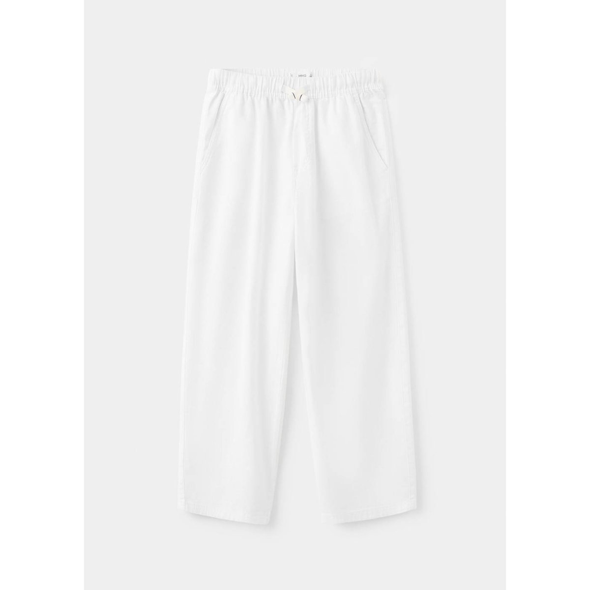 Pantalon lin coton blanc, MANGO KIDS
