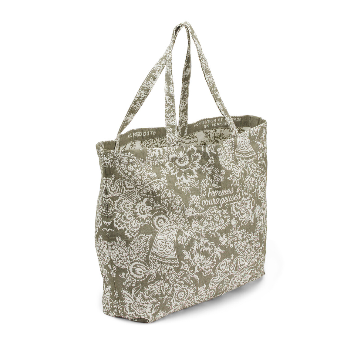 Tote bag co-créé La Redoute x Solfa, 4ème édition kaki + blanc cassé, LA REDOUTE COLLECTIONS
