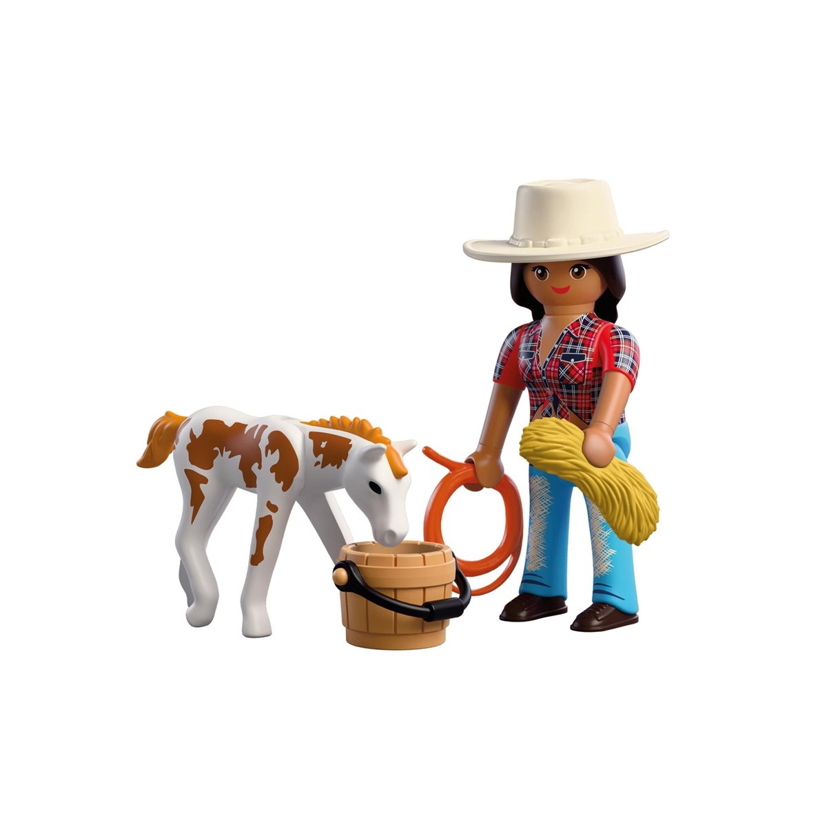 DuoPack Cavalière avec poulain multicolore, PLAYMOBIL