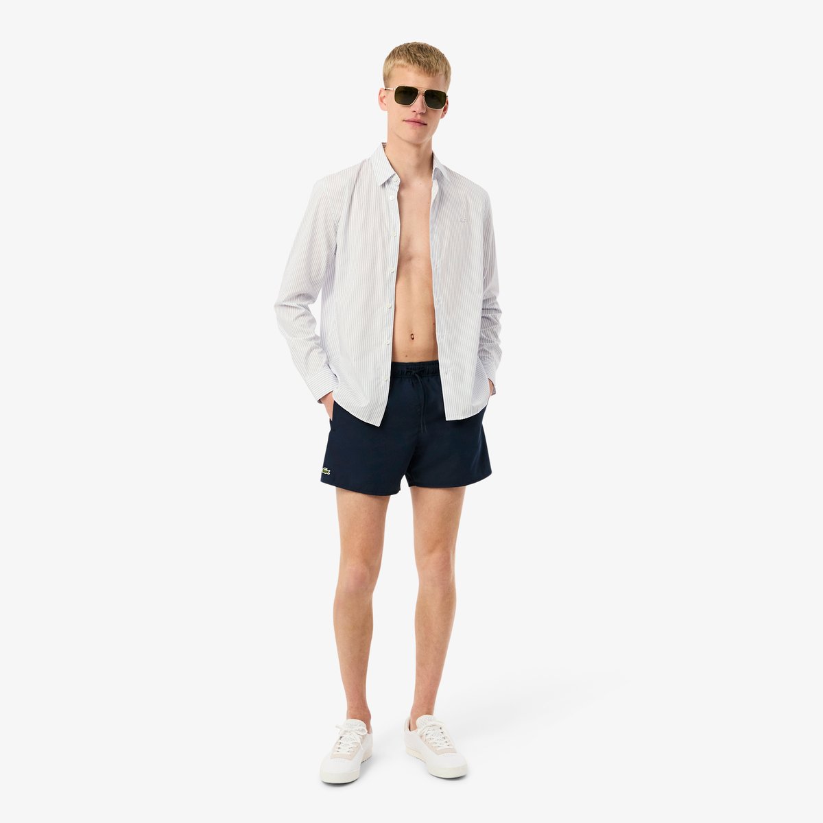 Short de bain court séchage rapide bleu-802, LACOSTE
