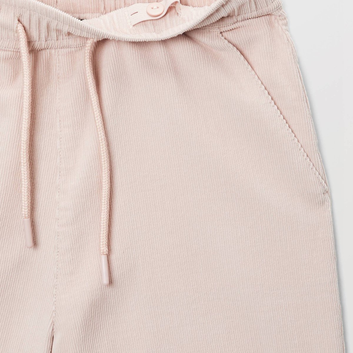 Short élastiqué en velours côtelé uni en coton buvard, MONOPRIX