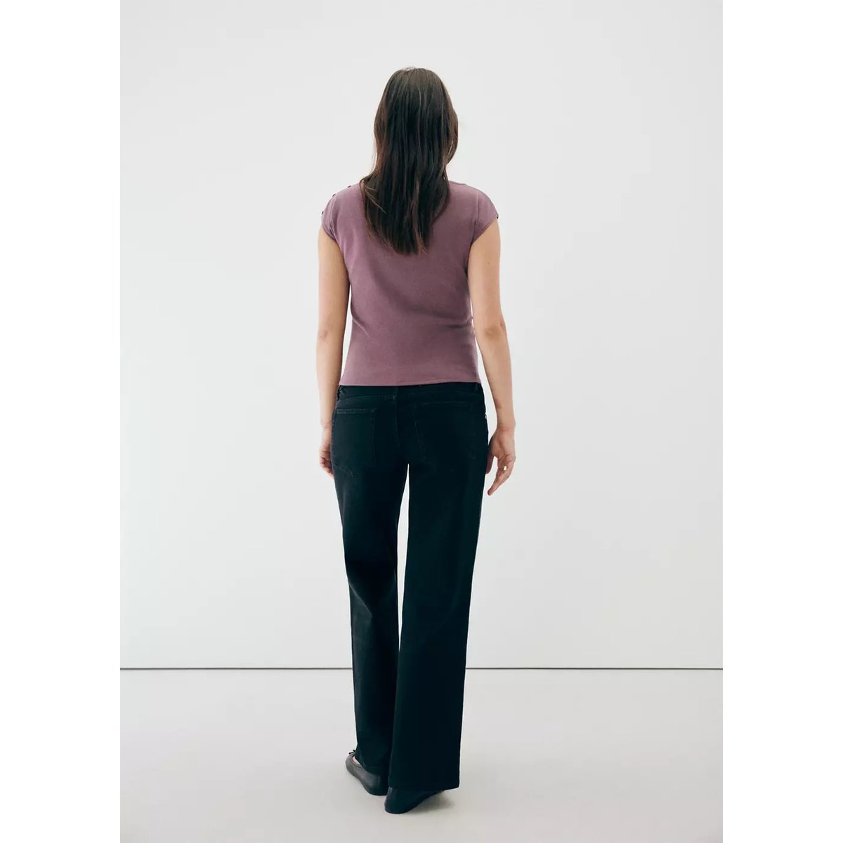 T-shirt de grossesse froncé violet clair/pastel, MANGO