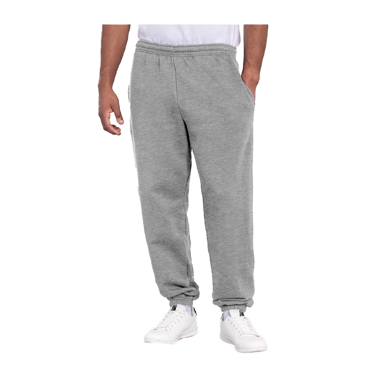 Pantalon de jogging ICONIC PREMIUM gris clair chiné, FRUIT OF THE LOOM
