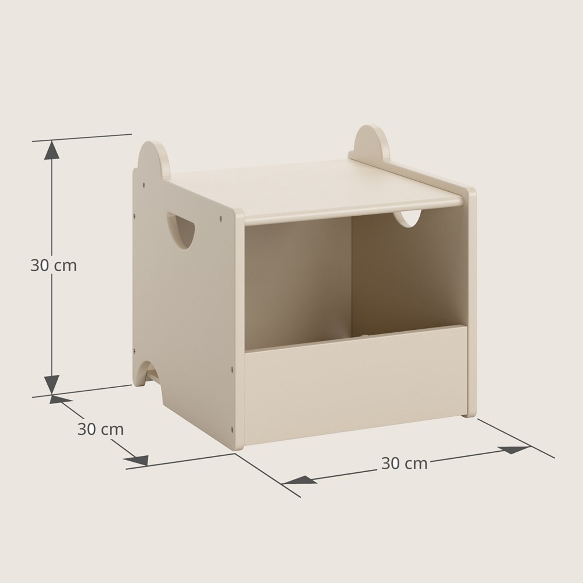 ENSEMBLE DE 2 CAISSES DE RANGEMENT EN BOIS «ARC-EN-CIEL» ELLIPSE vert, PETITE AMELIE