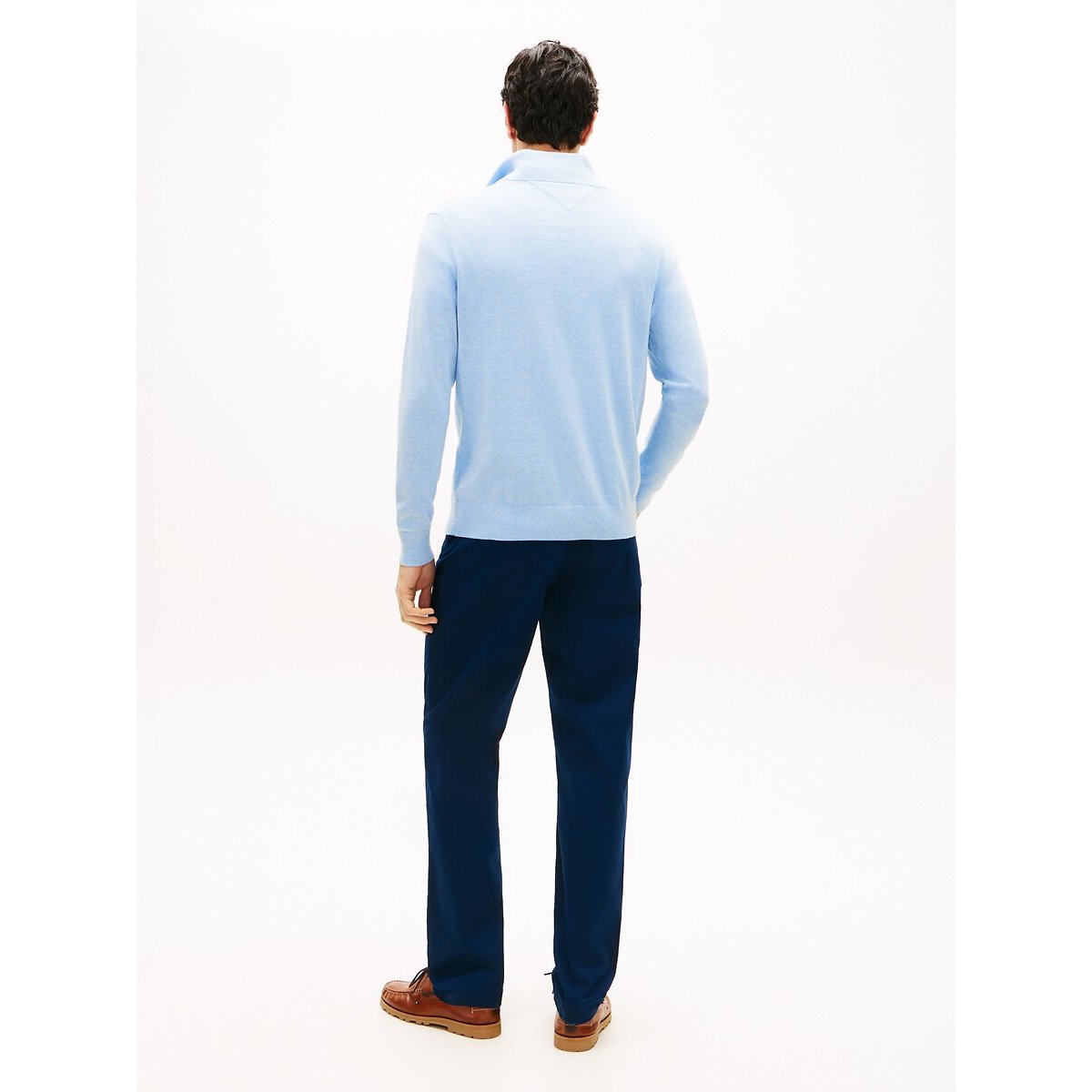 Pull à col demi-zippé bleu, TOMMY HILFIGER