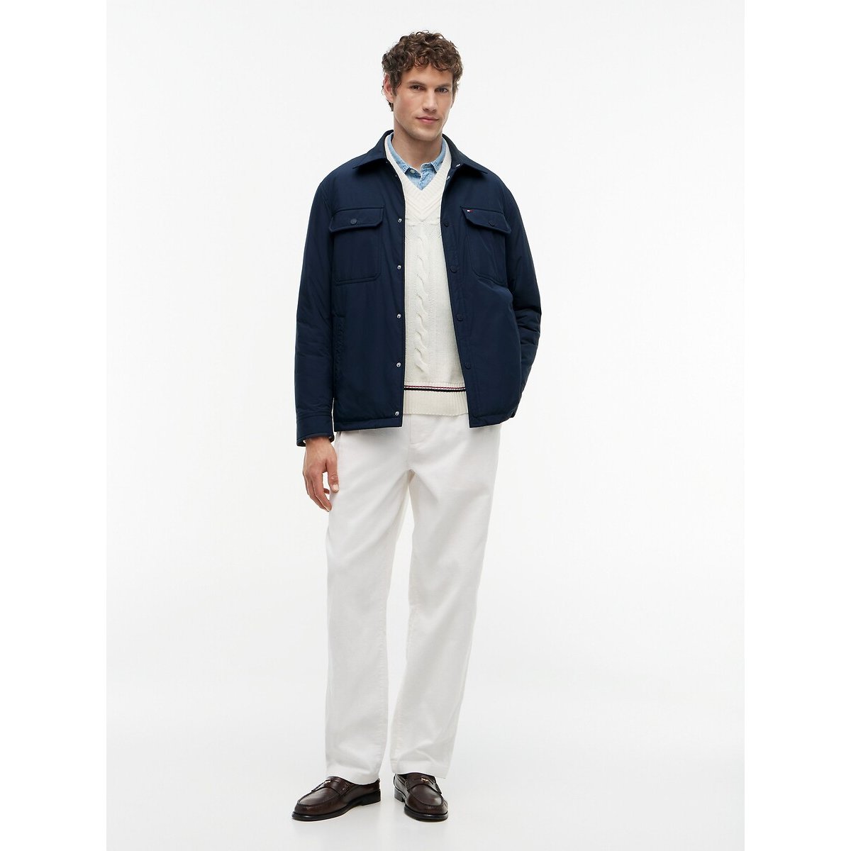 Giacca, collo a camicia blu marino, TOMMY HILFIGER