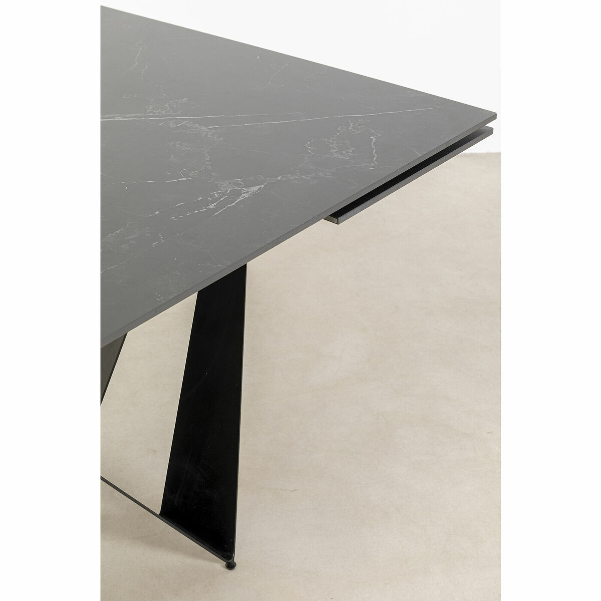 Extension Table Sandra 180(40+40)x90cm black, KARE DESIGN