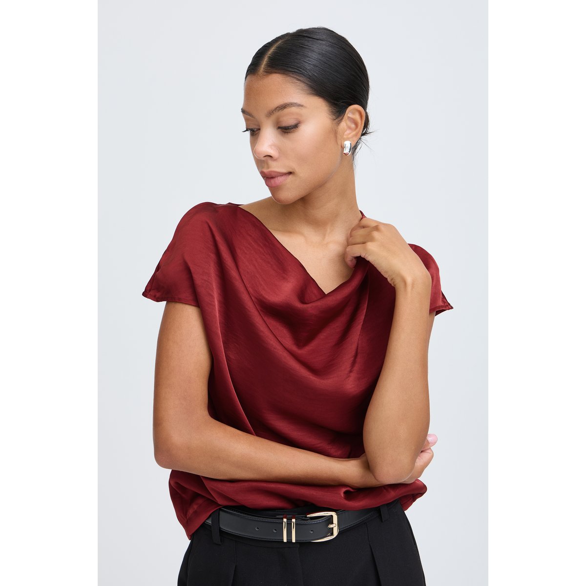Blouse à manches longues rouge sun-dried tomato, B.YOUNG