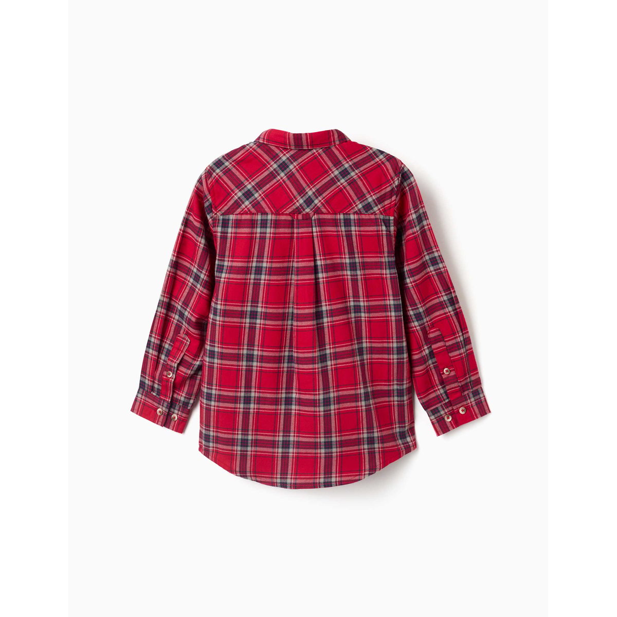 Chemise à manches longues en flanelle à motif à carreaux rouge, ZIPPY