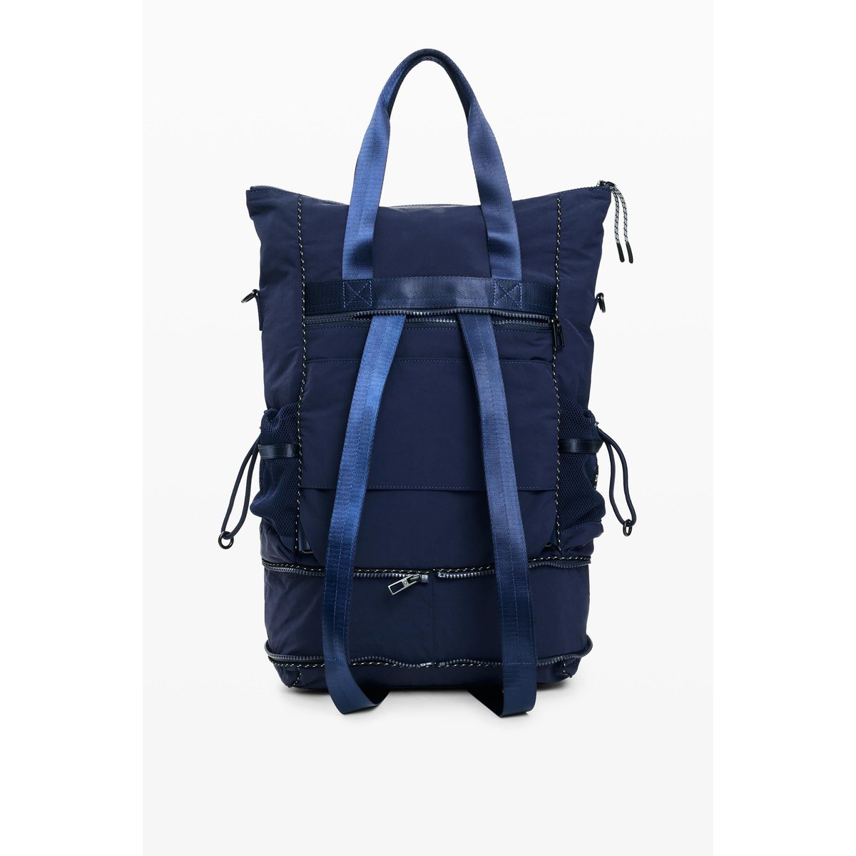 Grand sac à dos multiposition en nylon bleu, DESIGUAL