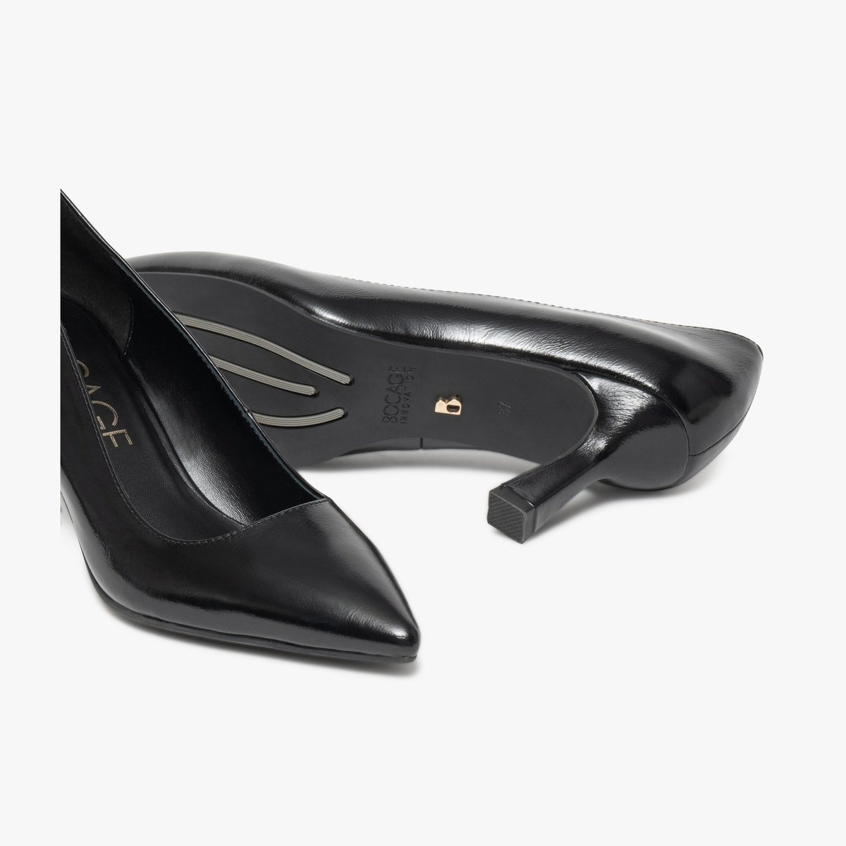 Escarpin en cuir DINA noir, BOCAGE