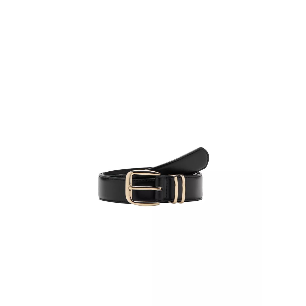 Ceinture boucle carrée noir, MANGO