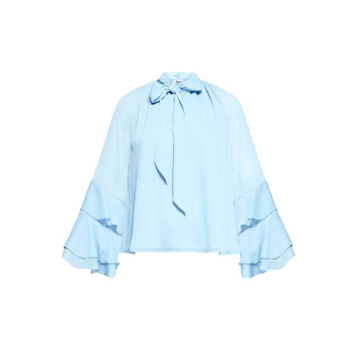Chemisier en chiffon à volant soft sky, VERA MONT