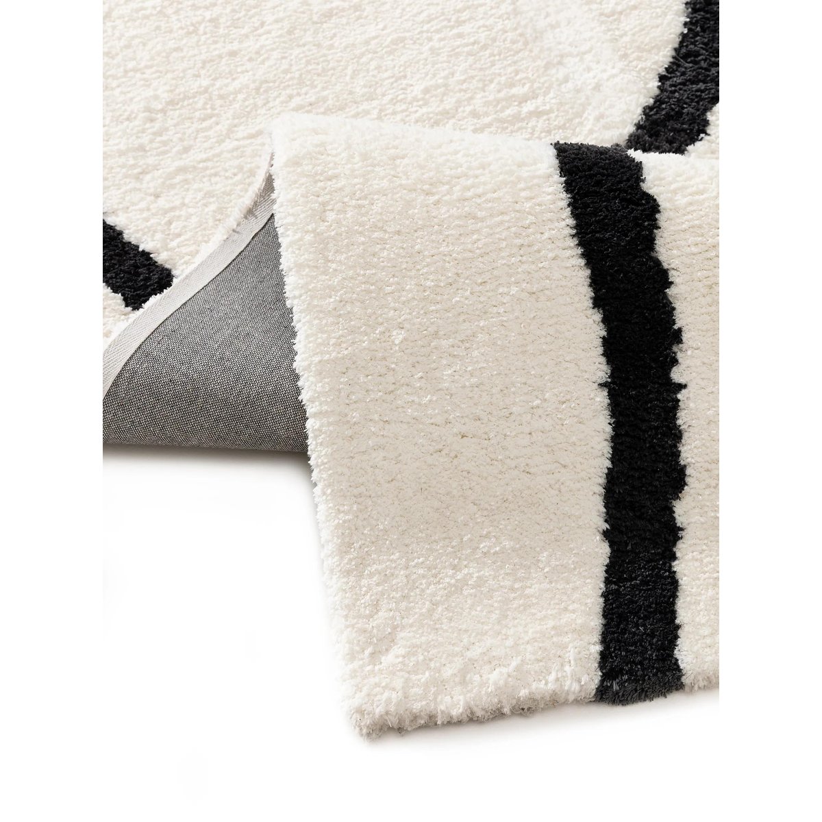 Tapis à poils longs LOTTA noir/blanc, BENUTA 