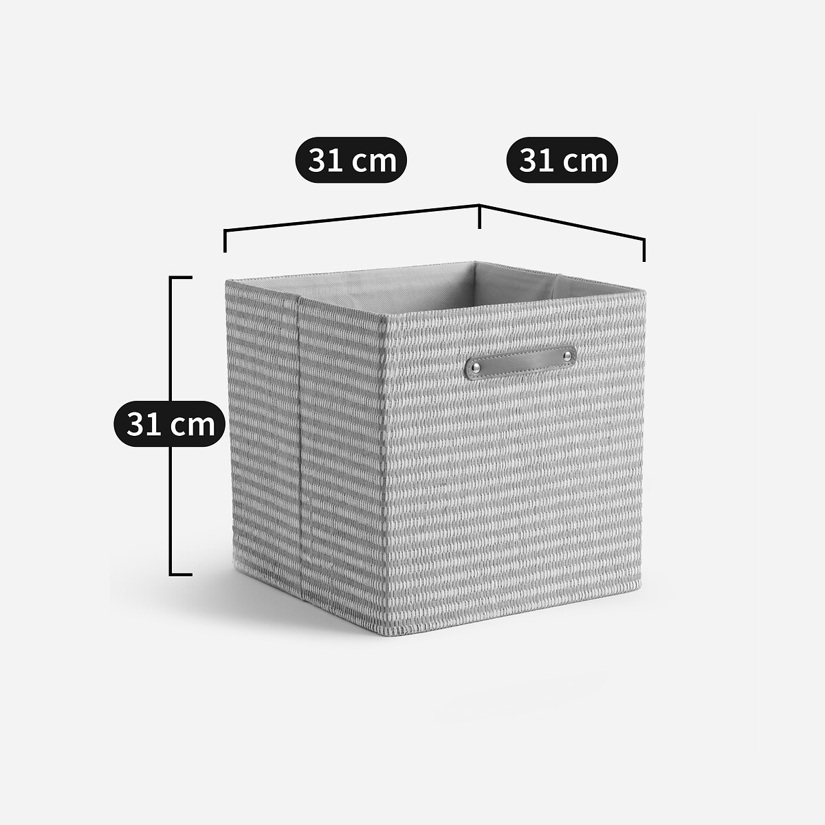 Würfelförmiger Korb aus geflochtenem Papier, Osha natur, LA REDOUTE INTERIEURS