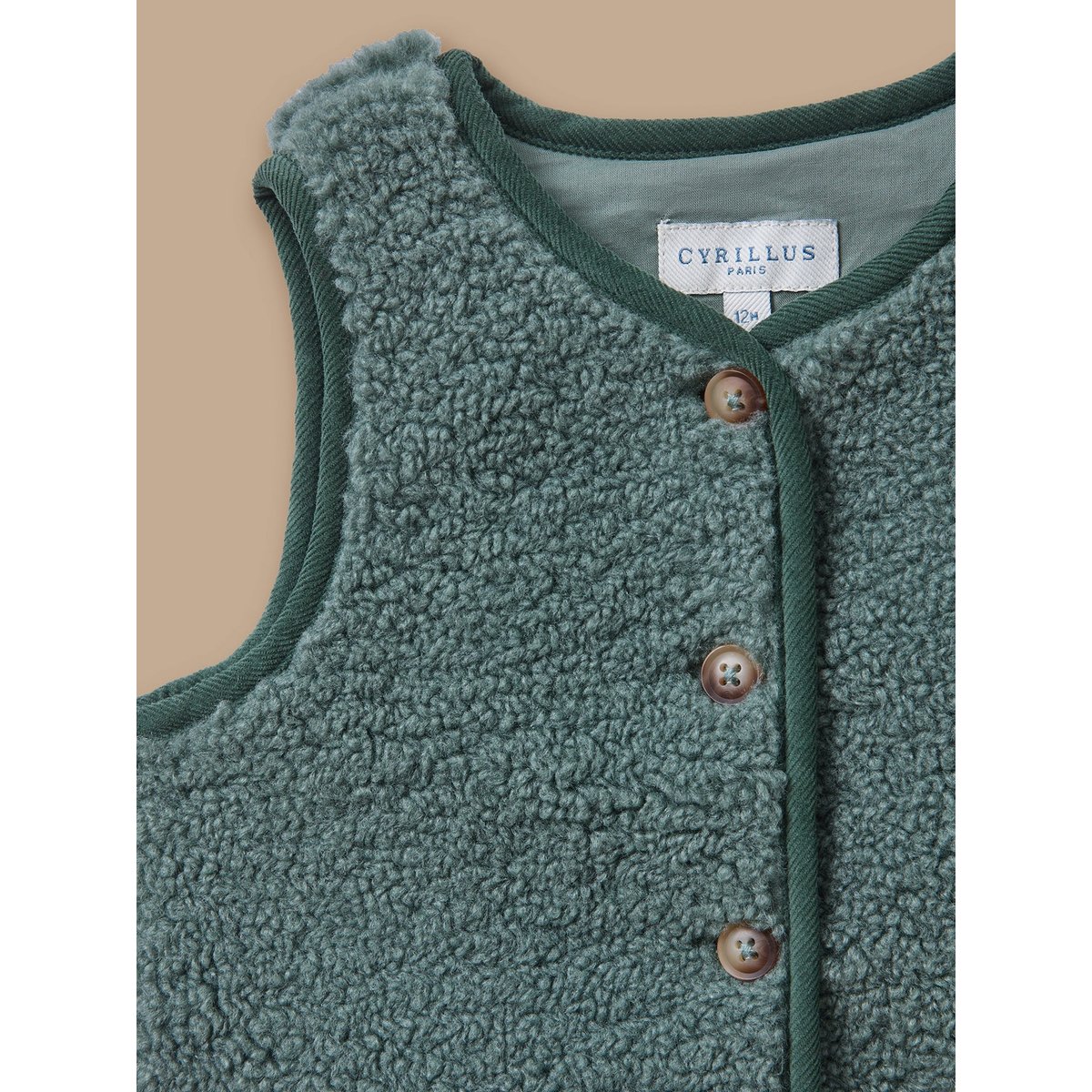 Veste sans manches sherpa vert pastel, CYRILLUS