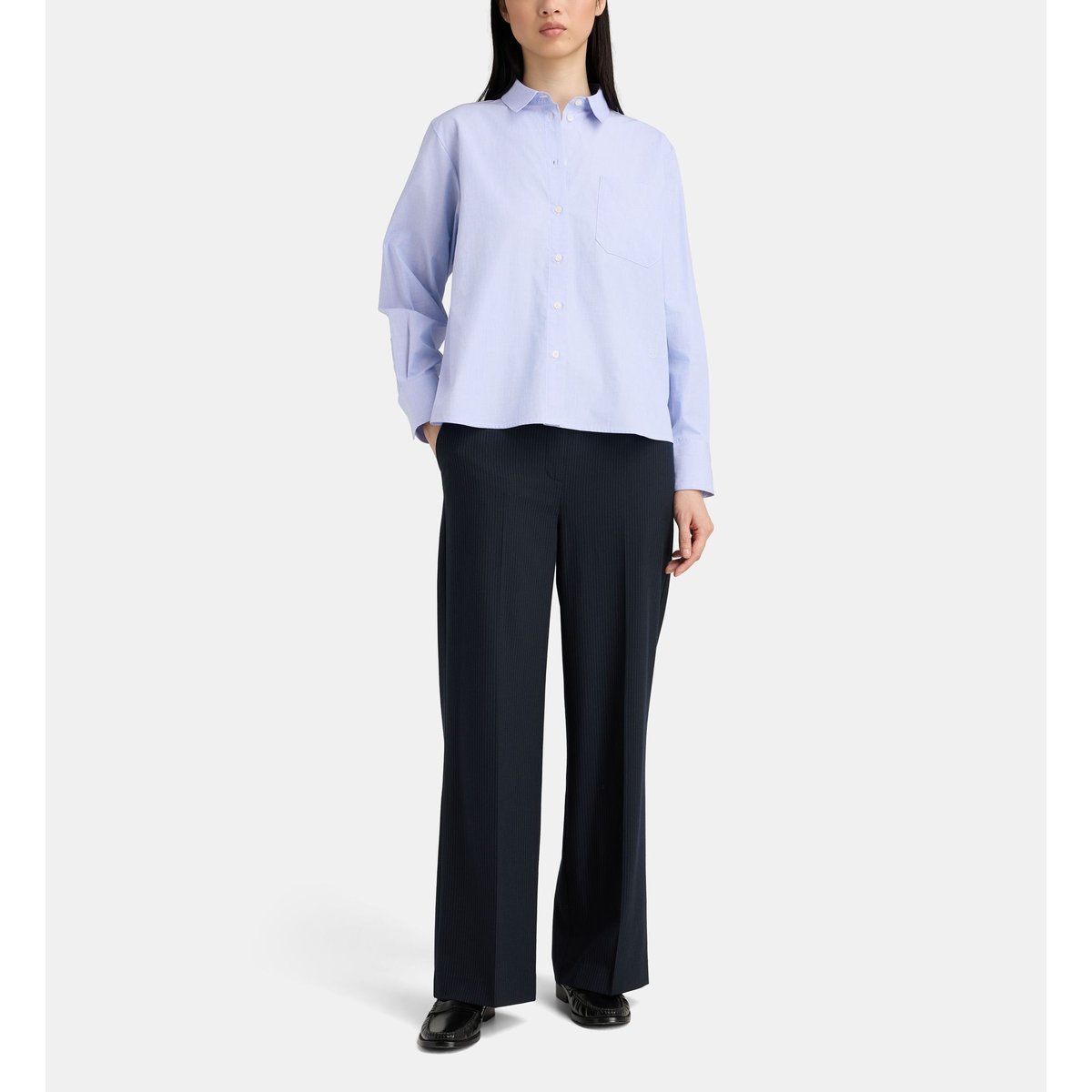 Chemise droite odelaide coton bio bleu, JODHPUR