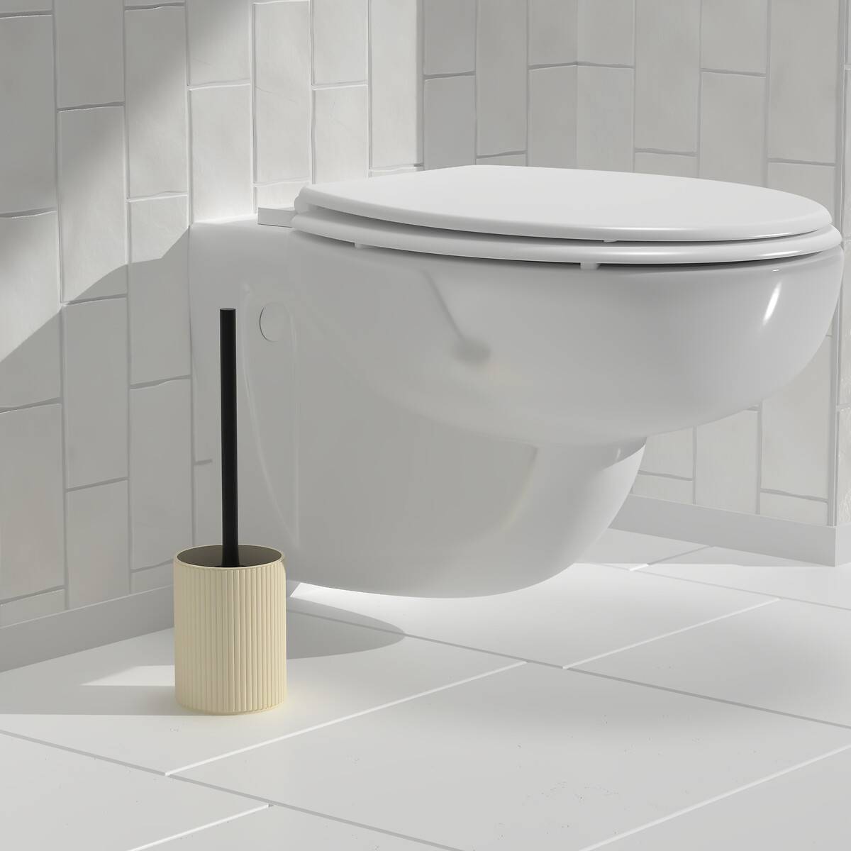 Brosse WC striée ECO beige, 5FIVE SIMPLY SMART